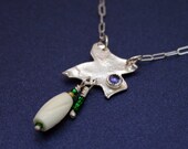 Talisman - sterling silver, iolite, and bone necklace - one of a kind