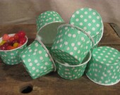 Mint Green Polka Dot Nut Cups -Paper Baking Cups - Dessert Cups - Ice Cream Cups - set of 24 Il_170x135