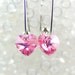 Heart Drop Earrings Valentine Jewelry Light Rose AB Swarovski Crystal