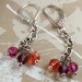 FIREWORKS swarovski round crystal pink fuscia purple amethyst coral padparascha on sterling silver chain with leverback earwires