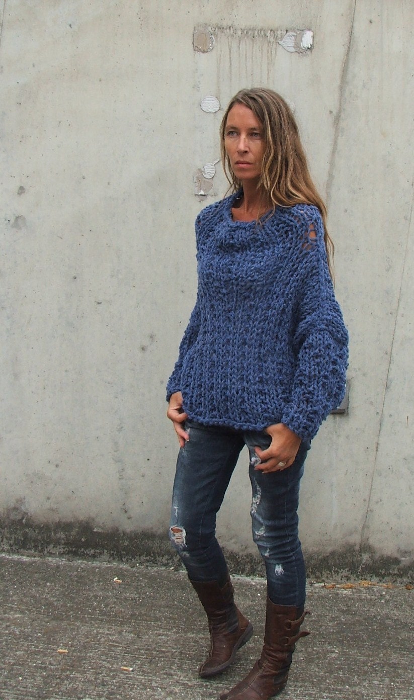 Dusky Denim chunky knit sweater