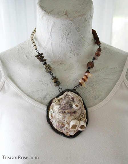ON SALE - Shipwreck - Beach Shell Statement Necklace - MERMAID Gypsy