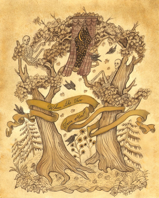 Where the Two Trees Meet - 8 1/2 x 11 Print