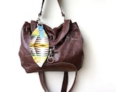 For Mariella ///////In Brown Leather with Handle and Clip on Messenger Strap