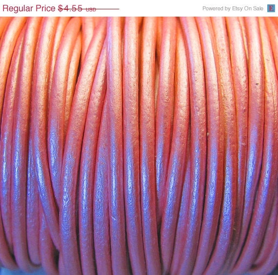 On Sale 3.5 yards 1.5mm Leather Cord USA cord, Metallic mystique pink