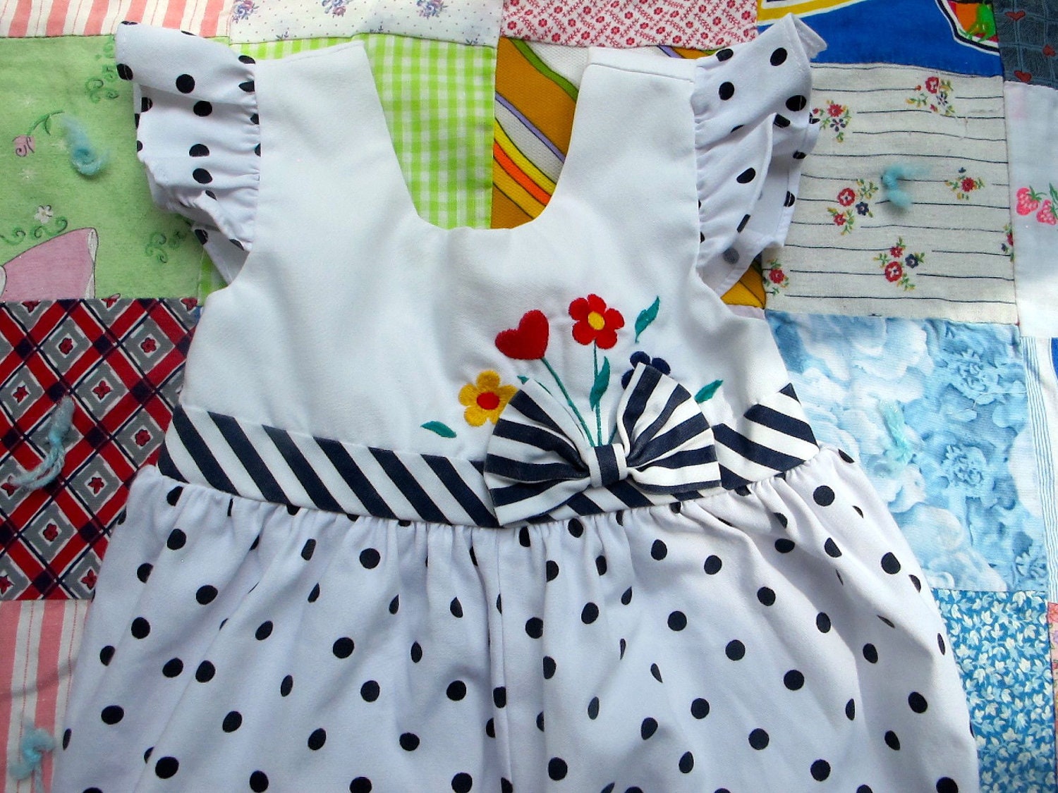 Vintage Polka Dot Romper 12-18 Months