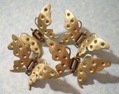 4 Vintage Butterfly Clips with Stone Settings 2 inches wide