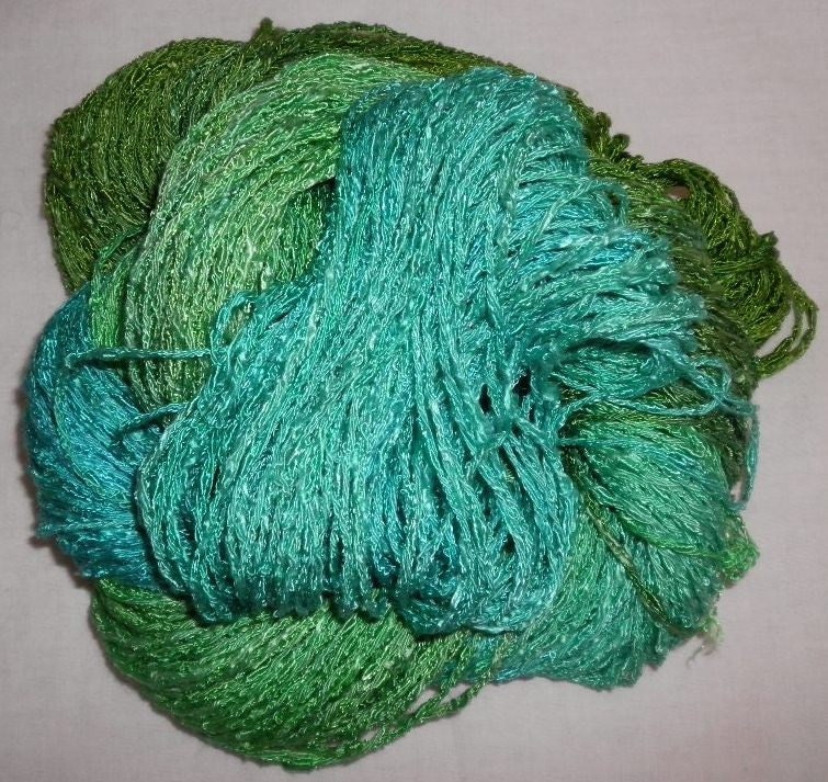 Handpainted Yarn - Rayon & Tencel Blend Yarn --RAINFALL--