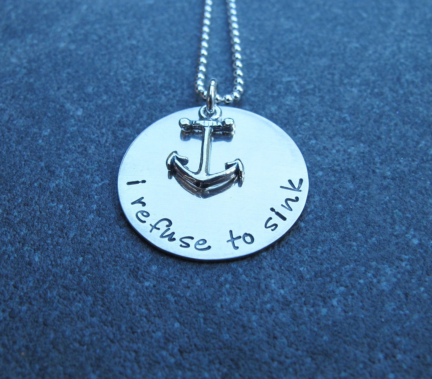 Hand Stamped Jewelry I Refuse To Sink Necklace by Kristen's Custom Creations