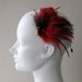 Scarlet And Black Feather Hair Clip