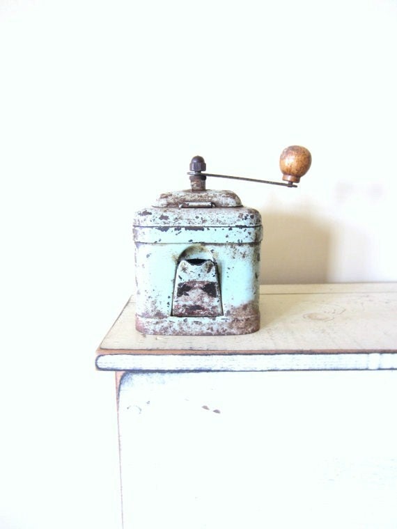 Antique Metal Coffee Grinder from Europe