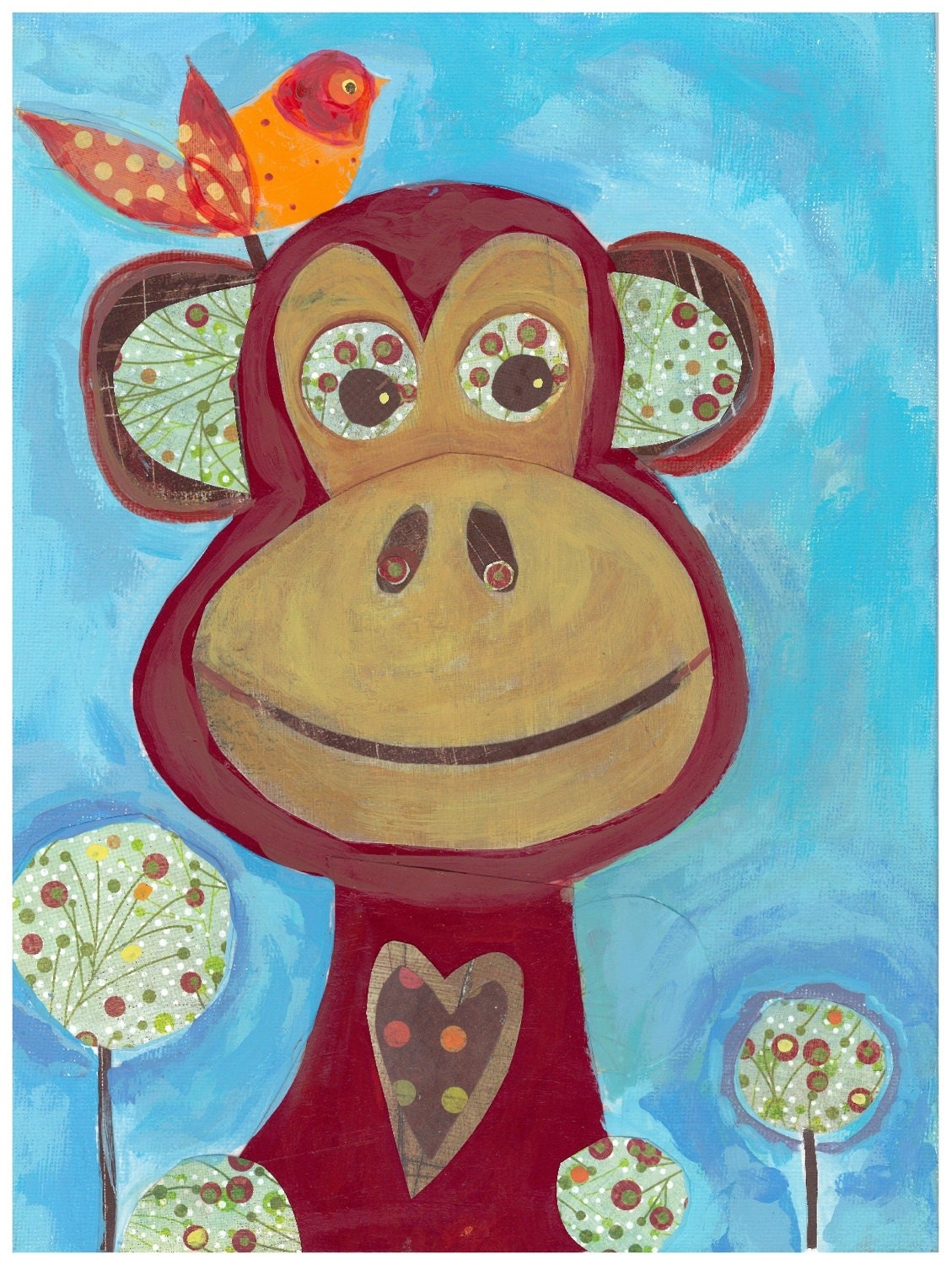 New Monkey with Orange Bird