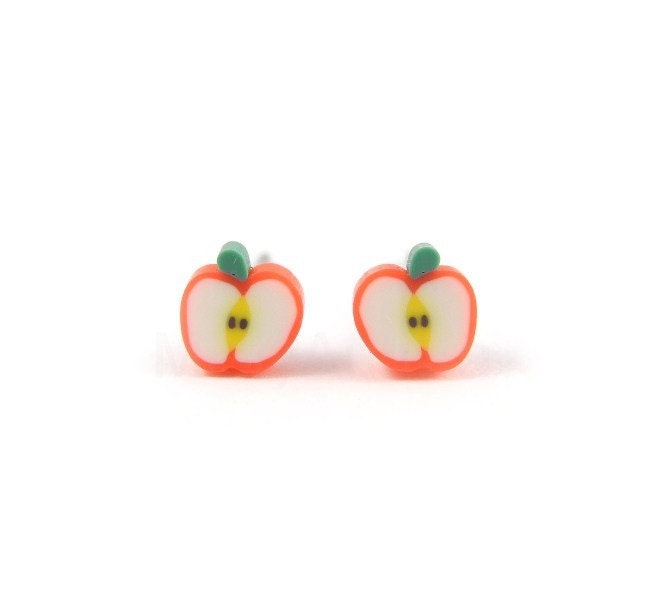 Apple Earring Studs - Apple Earring Posts - Fruit Earring Studs - Free Shipping Etsy