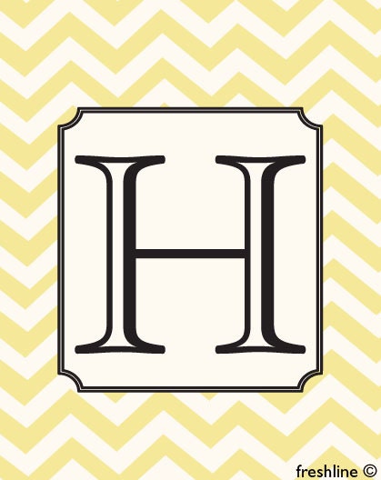 Monogram Letter Art - Turquoise and Coral - 8x10 Art Print