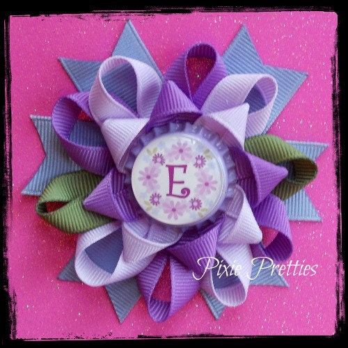 M2MG Custom Initial Loopy Flower Clip