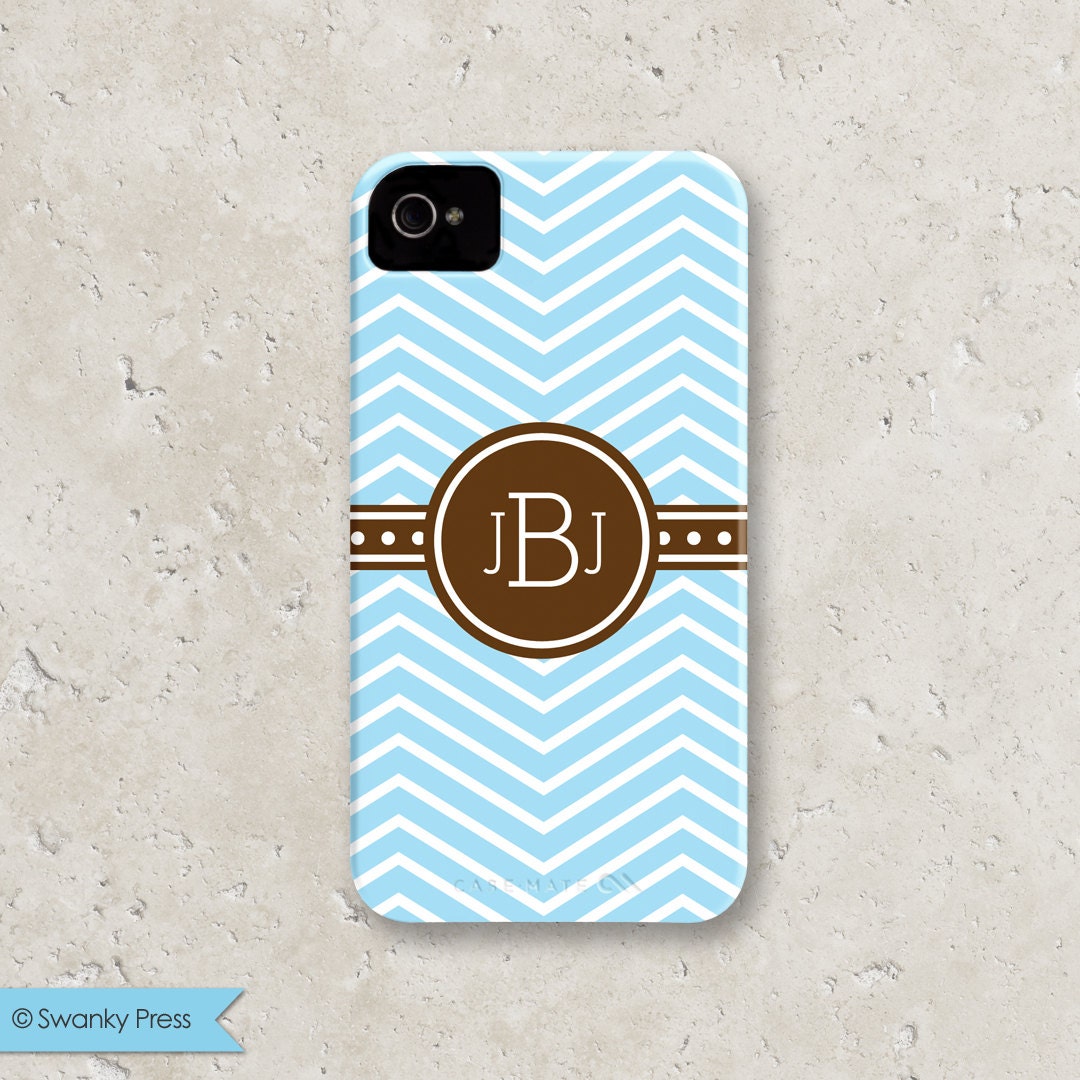 iPHONE 5 -personalized custom iPhone cell phone case - "skinny chevron pink and stone"