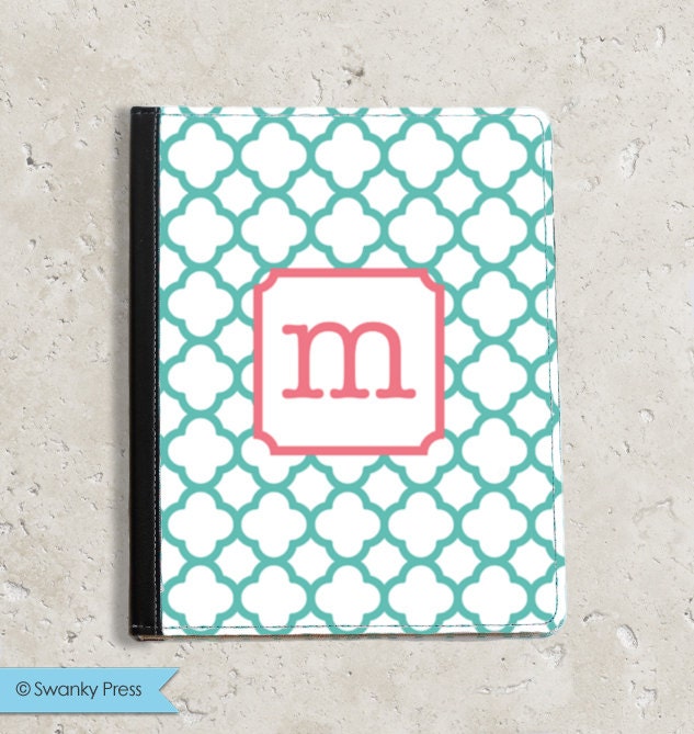 Personalized iPad Case - custom printed fabric - "quatrefoil design" Il_570xn