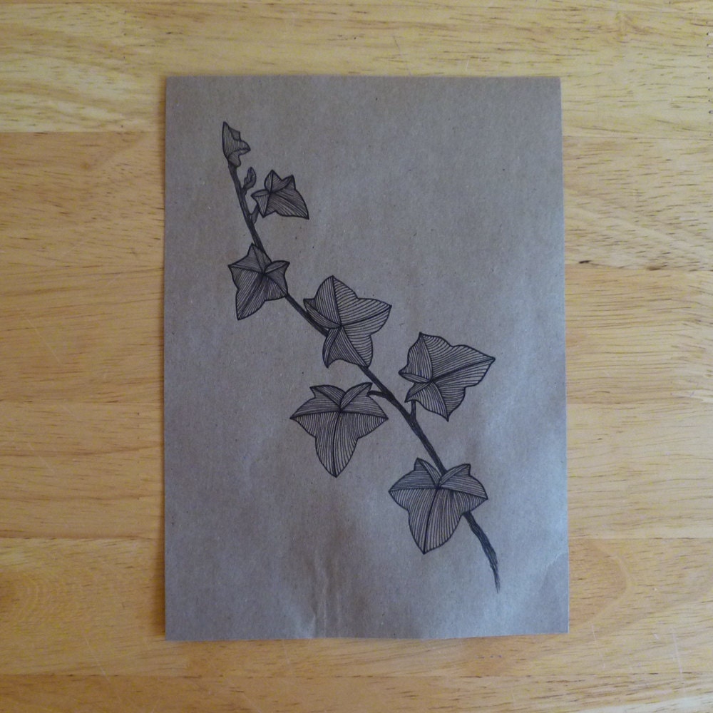 Paper Bag Print - Ivy 5x7 Digital Art Print