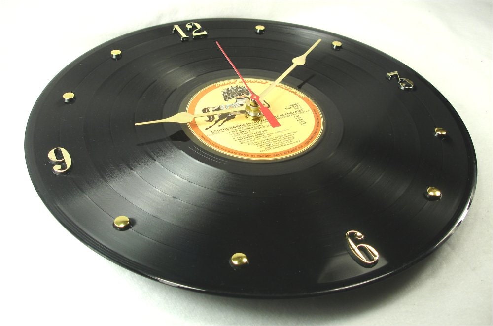 GEORGE HARRISON Somewhere In England - Recycled Record Clock