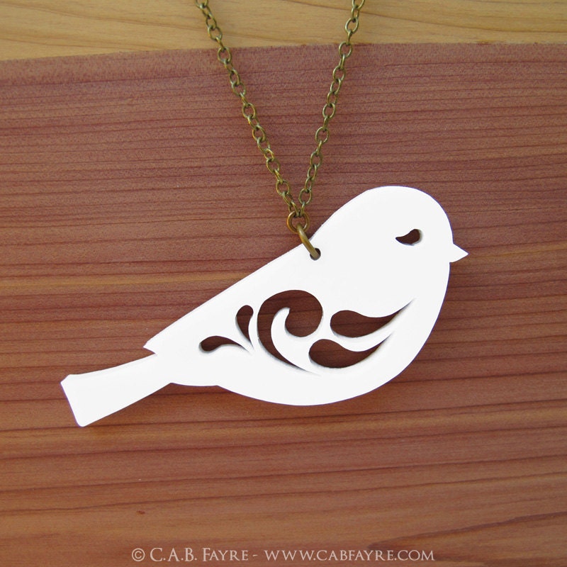 Sweet Little Bird Necklace - Laser Cut Necklace (C.A.B. Fayre Original Design)