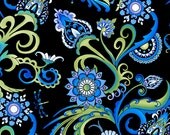 Deco All Over Fabric Blue  Green 1 Yard 1DEC3