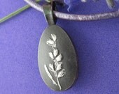 Lavender Diffuser Locket, Silver Herb Locket, Petit Sprig Sachet - Lavande Jewelry Collection