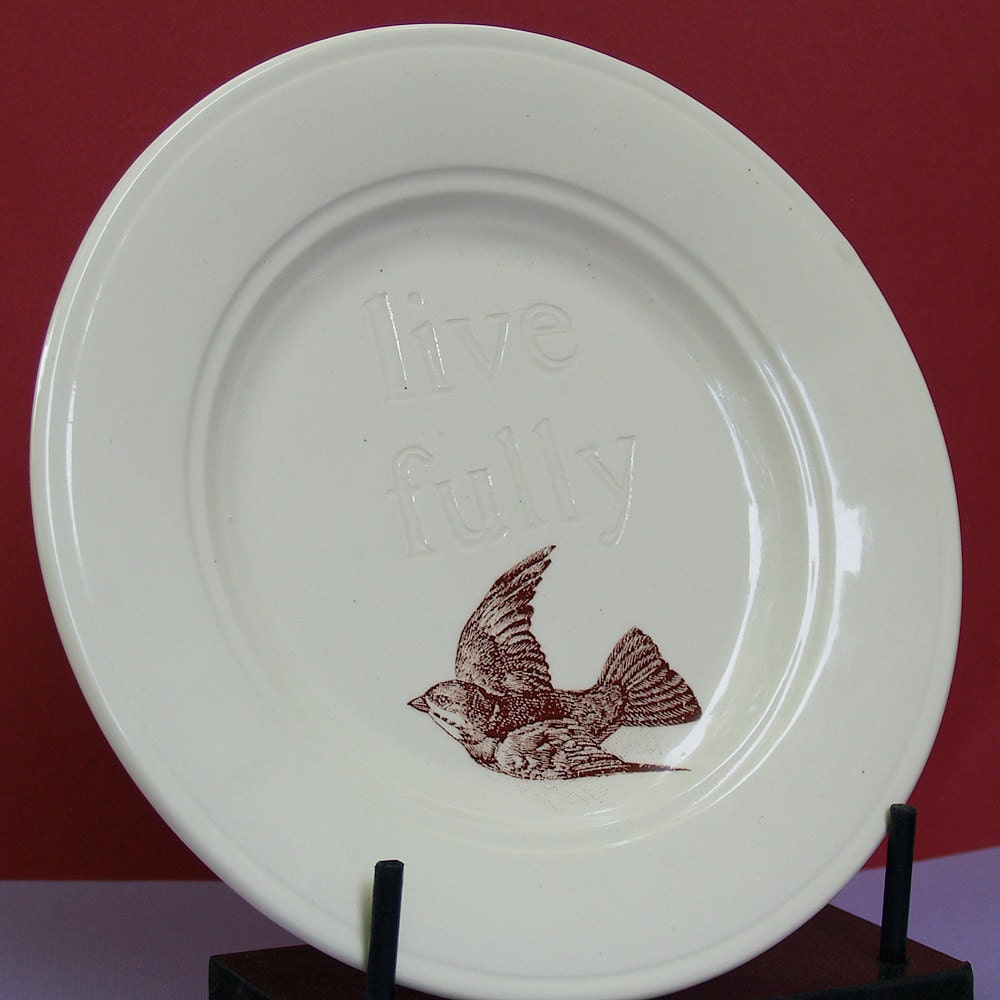 Live Fully - Small Round Ceramic Plate