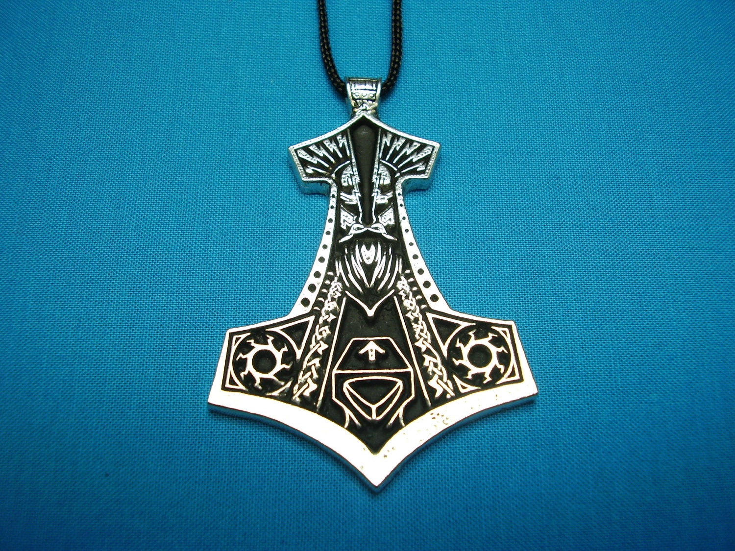 Thor's Hammer Necklace Pendant, Large, Handmade in Silver Pewter, STK124