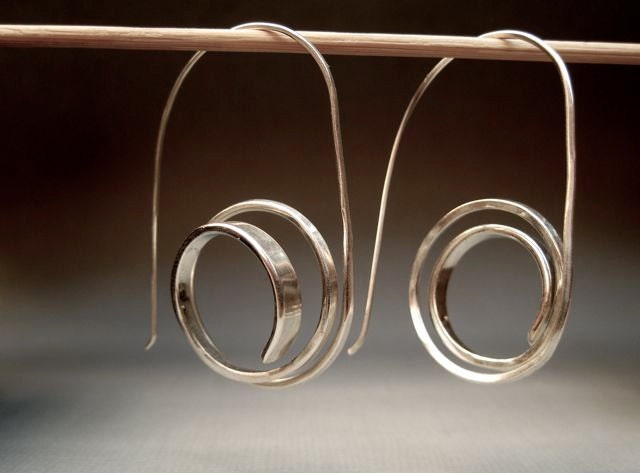 Sterling Silver Long Graduated Hoops