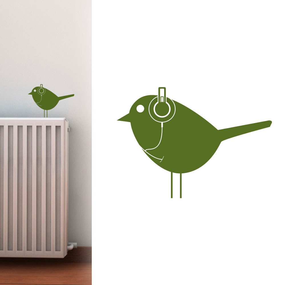 Bird Headphones Decal