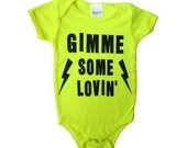 Gimme Some Lovin yellow onesie