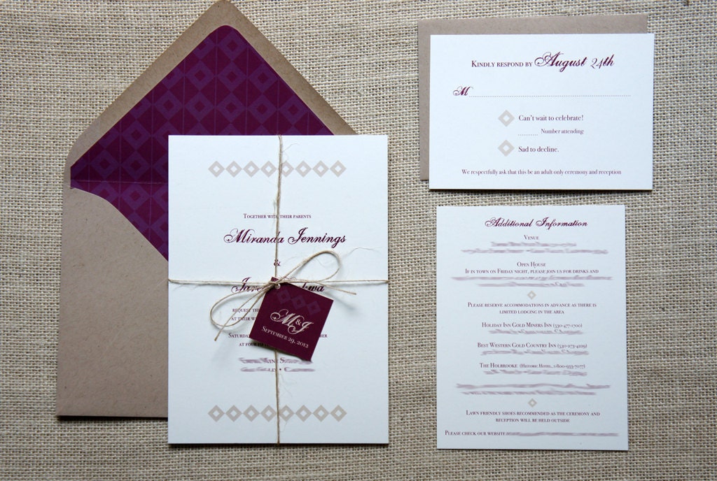 Rustic Geometric Wedding Invitations - DawnCorrespondence