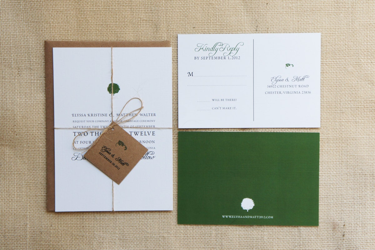 Sample Rustic Forest Wedding Invitation