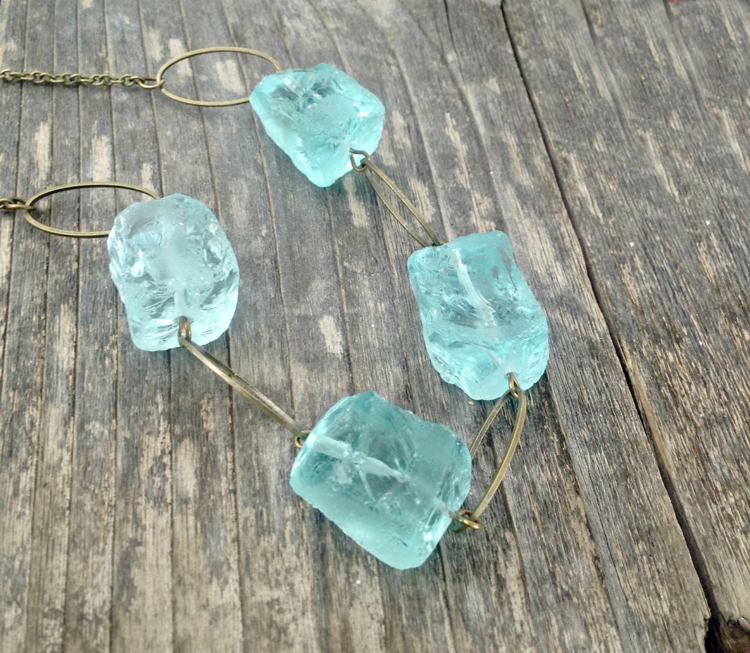 Chunky aqua quartz Necklace