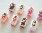 8 pcs Square Cake Cabochon (7mm14mm) DR400