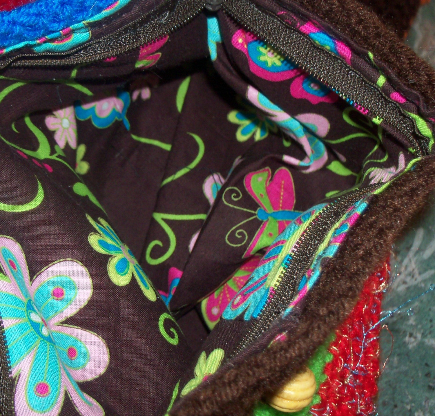 Crocheted  Beaded Hobo Bag Purse Multicolors Hand bag Tote
