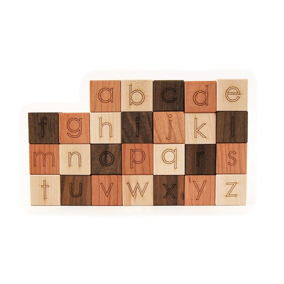 wooden blocks alphabet, 26 letters kids toy