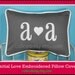 Initial Love - Embroidered Pillow Cover - 12 x 16