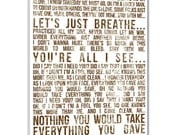Word Art Grunge style with quotes typography canvas 12x16 inches