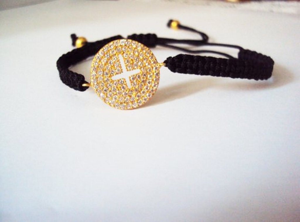 Cross Bracelet on Macrame band