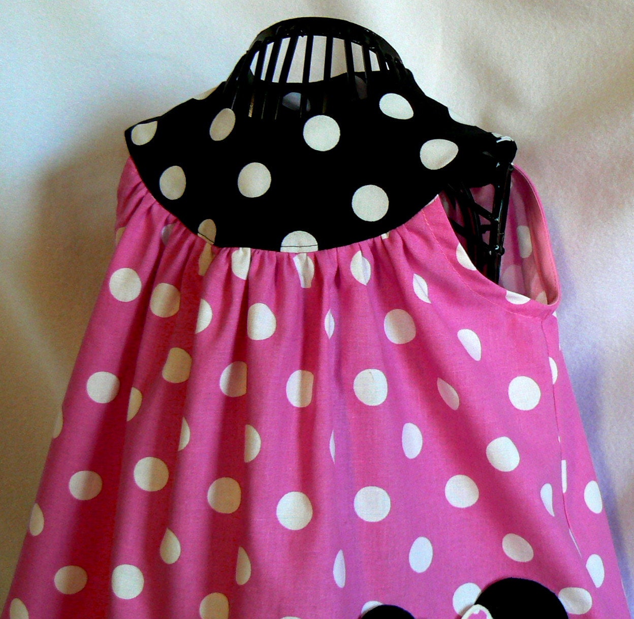 Minnie Mouse Inspired Dress Pink Toddler Girls Childrens Clothing, Personalized Applique Ruffled Dress Size 1, 2, 3, 4 Spring Summer