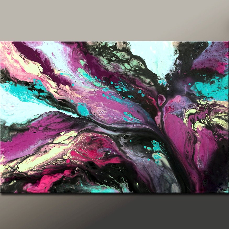 Abstract Art Painting 36x24 Original Contemporary Art on Canvas by Destiny Womack - dWo - Fantasia