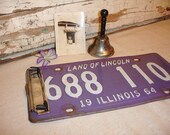 Vintage License Plate Illinois 1964 Purple Clip Board      th