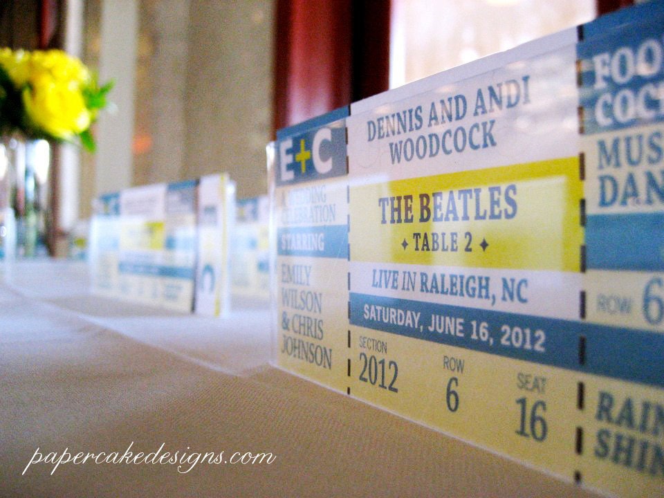 DIY Printable Escort Ticket Seating Cards / Concert Event / Interactive PDF / Wedding Reception Stationery
