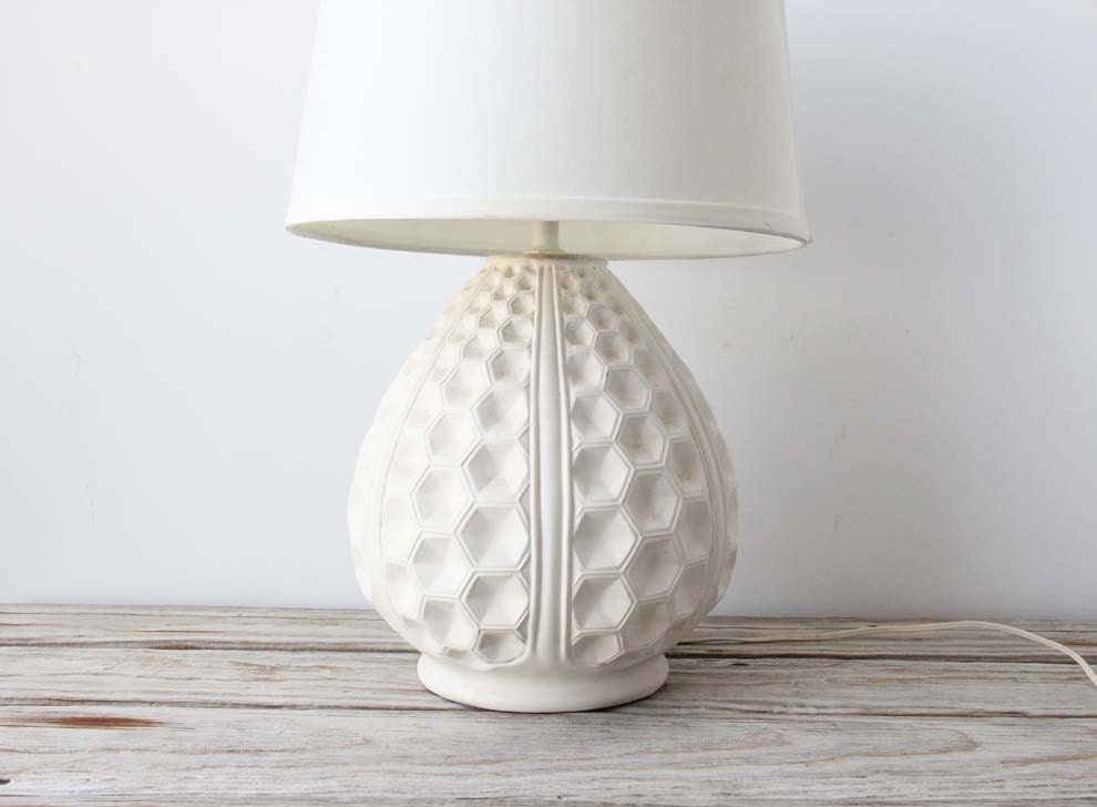 Large White Honeycomb Lamp