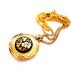 Vintage Damascene Locket Necklace, Gold Chain