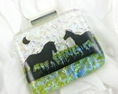 Glass Horse Pendant Dichroic Glass Jewelry with Horses