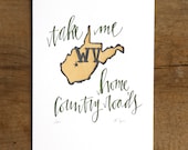 West Virginia Letterpress Print