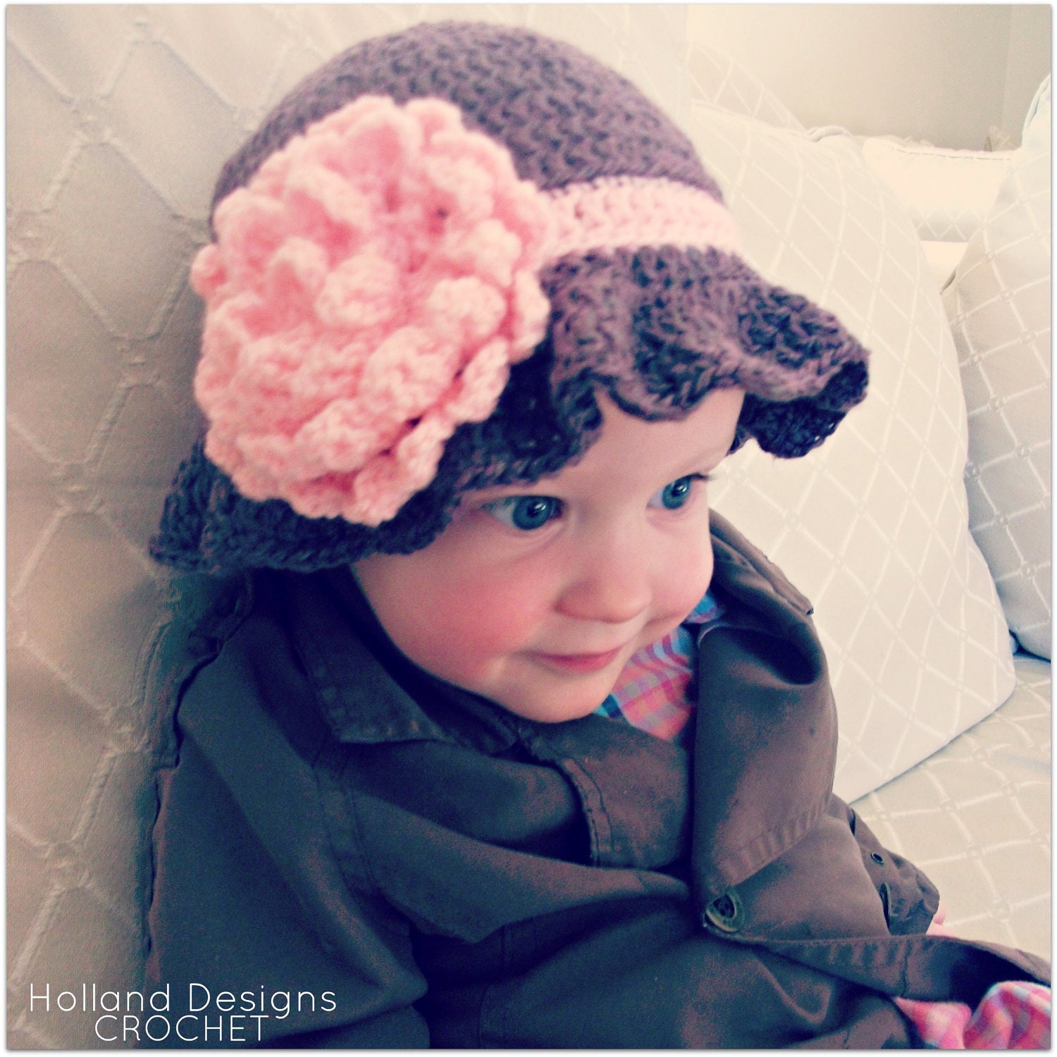 Download Now - CROCHET PATTERN Carnation Baby Cloche Hat - Pattern PDF