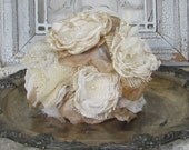 Burlap Fabric Flower Cake Topper Custom Order